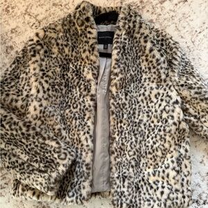 Banana Republic Leopard Print Faux Fur Jacket